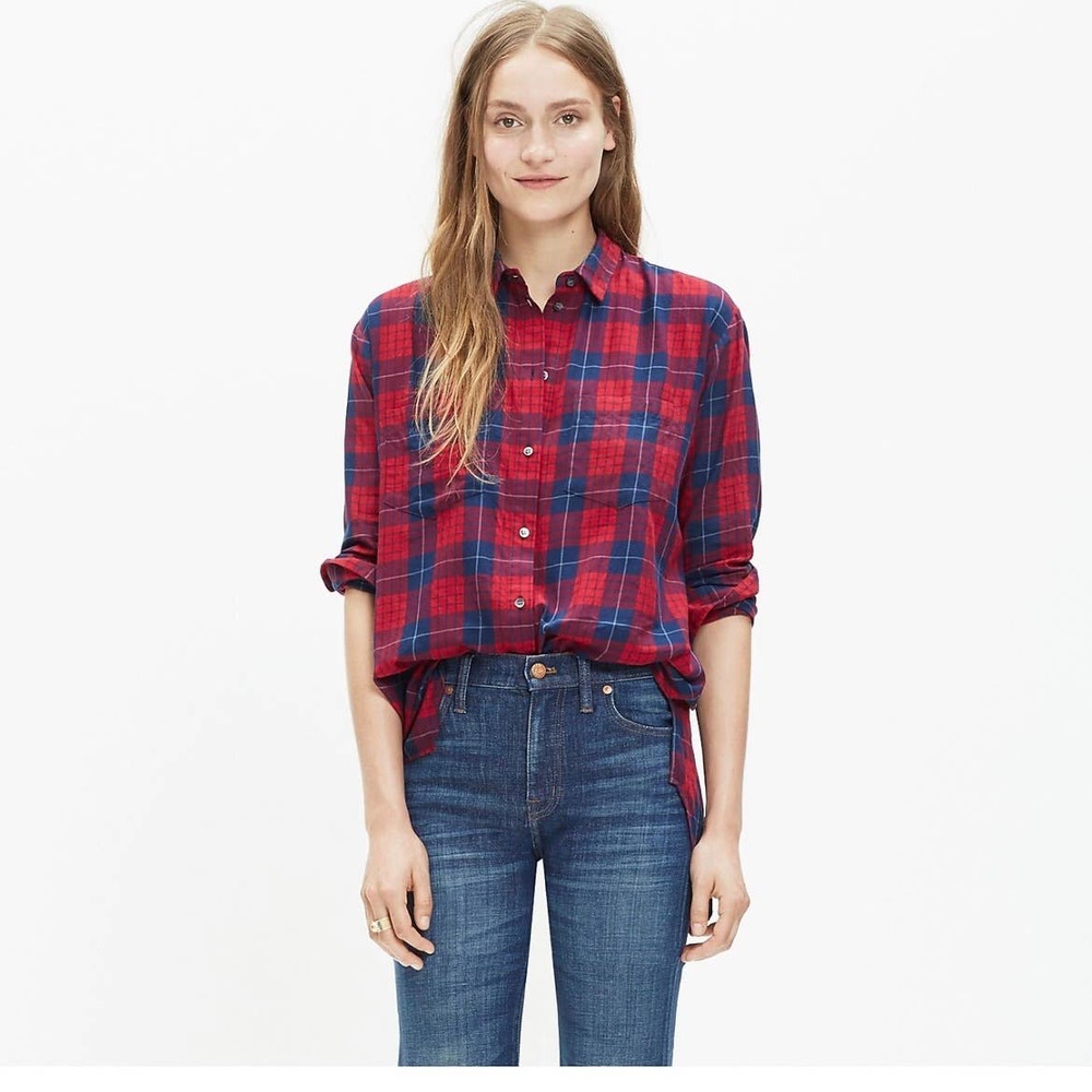 Madewell Oversized Boyshirt in Edina Plaid